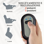 Lifting Armchair with 8 Massage Points and Storage Pocket, in Faux Leather and Steel, 90x95x103 cm, Grey