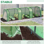 Steel and PP Plastic Tunnel Greenhouse with Roll-Up Doors, 295x100x80 cm, Green