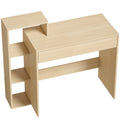 HOMCOM Modern PC Desk with 3 Open Shelves and Drawer, Wooden, Wood Color, 100x40x90 cm