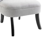 Upholstered Living Room Armchair with Cushion and Non-Slip Feet, Linen and Wood Effect Fabric Furniture Armchair, 52.5x69x77 cm, Grey
