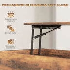 Industrial Style Lift-Up Coffee Table with Hidden Storage and Bottom Shelf, Brown
