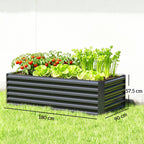 Outsunny Raised Garden Bed with Open Bottom and Rounded Edges, 180x90x57.5 cm, Dark Grey
