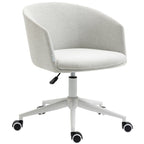 Height Adjustable Office Chair with Wheels and Swivel Fabric Seat, Light Grey