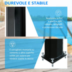 55° Heated Solar Shower for Outdoor Use with 35 Liter Tank and Mixer Tap, Black - Borge' Group Limited