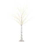 White Christmas Tree with LED Lights and 12 Branches for Indoor and Outdoor Use, in PP and Metal, 22x22x150 cm