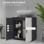 kleankin Bathroom Vanity Unit for Pedestal with Cabinet 2 Doors, 60x30x60cm, Gray - Borgè