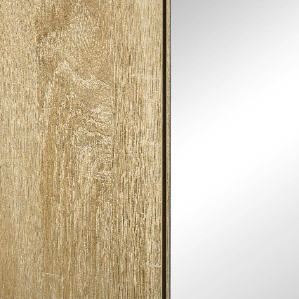 kleankin Bathroom Cabinet with Mirror and 4 Internal Shelves, in Chipboard, 60x15x60cm, Wood Color
