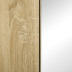 kleankin Bathroom Cabinet with Mirror and 4 Internal Shelves, in Chipboard, 60x15x60cm, Wood Color