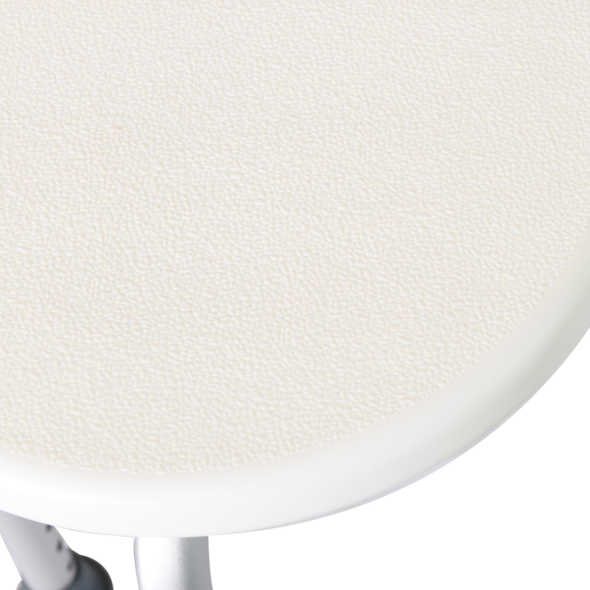 Round Shower Stool for the Elderly, Disabled Bath Chair with 8-Position Adjustable Height, Non-Slip Feet, Made of Aluminum and PE, White