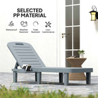Outsunny Set of 2 Sun Loungers with Adjustable Backrest and Trays, in Polypropylene, 62x158x88 cm, Dark Grey