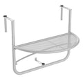 Folding Railing Table with 3 Adjustable Heights in Metal, 60x45x50cm, White