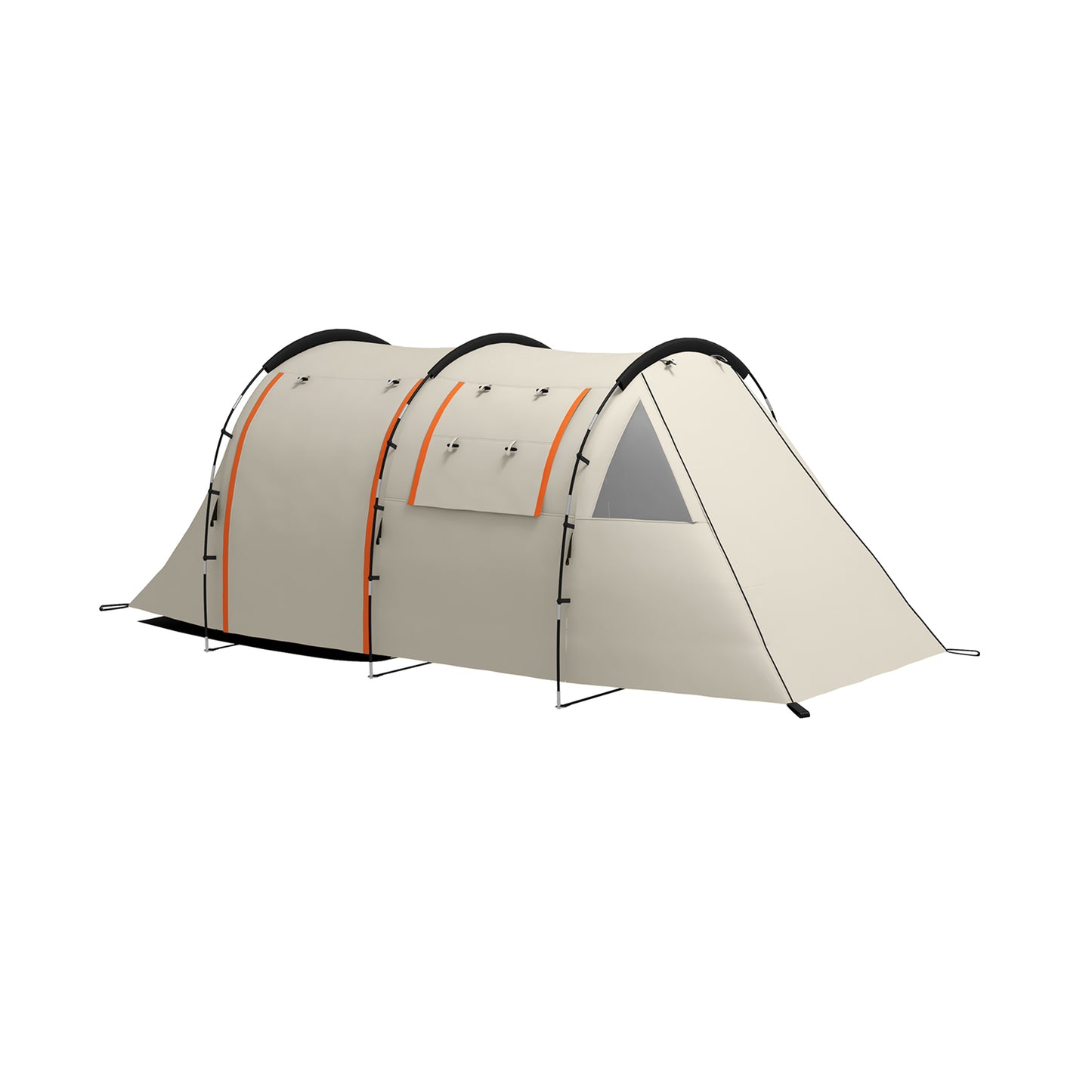 Outsunny 4-5 Person Camping Tent with Blackout Cover, Waterproof with Carry Bag, Khaki - Borgè