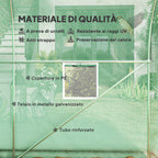 Outsunny UV-Proof Tunnel Greenhouse with 6 Mesh Windows and Roll-Up Entrance, Metal and PE, 4x2x2 m, Green
