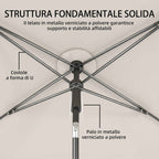 Outsunny Rectangular Umbrella with 3 Tilts, in Metal and Polyester, 183x122x222 cm, Beige