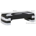 Aerobic Stepper Adjustable Height 10-15-20 cm Non-Slip, Black and Grey