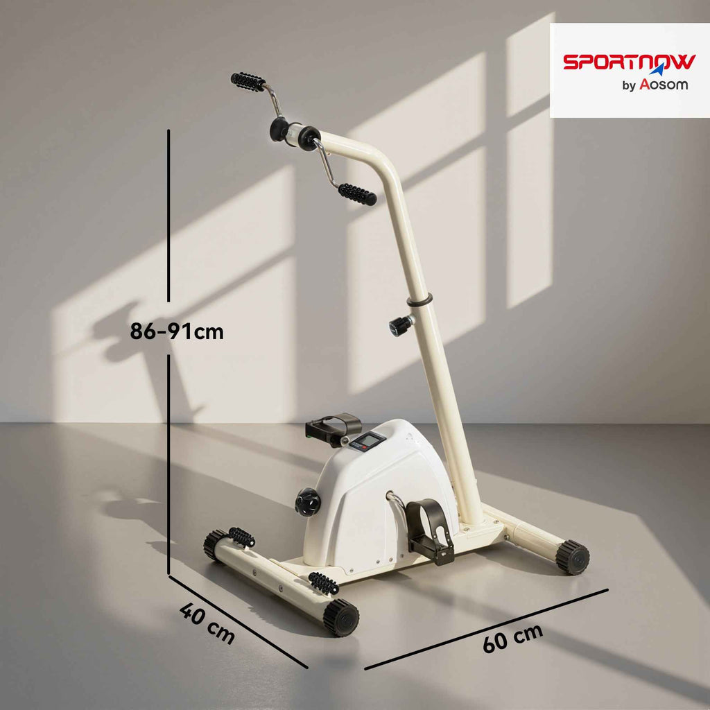 SPORTNOW Arm and Leg Rehabilitation Bike with Adjustable Height and Resistance, LCD Display, White