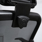 Ergonomic Office Chair with Adjustable Seat and Headrest, in Polyester and Steel, 63x62x106-114 cm, Black