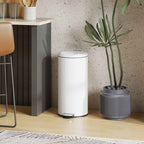 HOMCOM 30L Pedal Bin with Soft-Close Lid, Metal and PP, 36x30x63.5 cm, Cream White