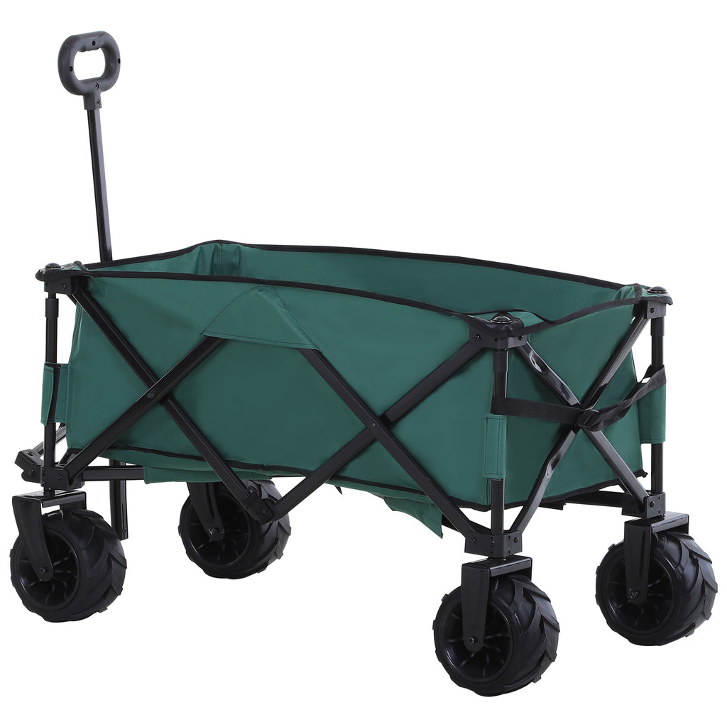 Outsunny Garden Trolley Max 70kg with telescopic handle, metal and Oxford fabric, 108x55 cm, green - Borgè