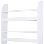 4-Tier Wall-Mounted Bookcase, White, Waterproof, Max Load 30kg (59cm x 12cm x 113cm)