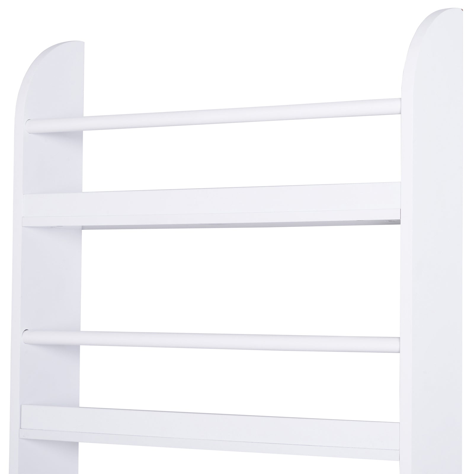 4-Tier Wall-Mounted Bookcase, White, Waterproof, Max Load 30kg (59cm x 12cm x 113cm)