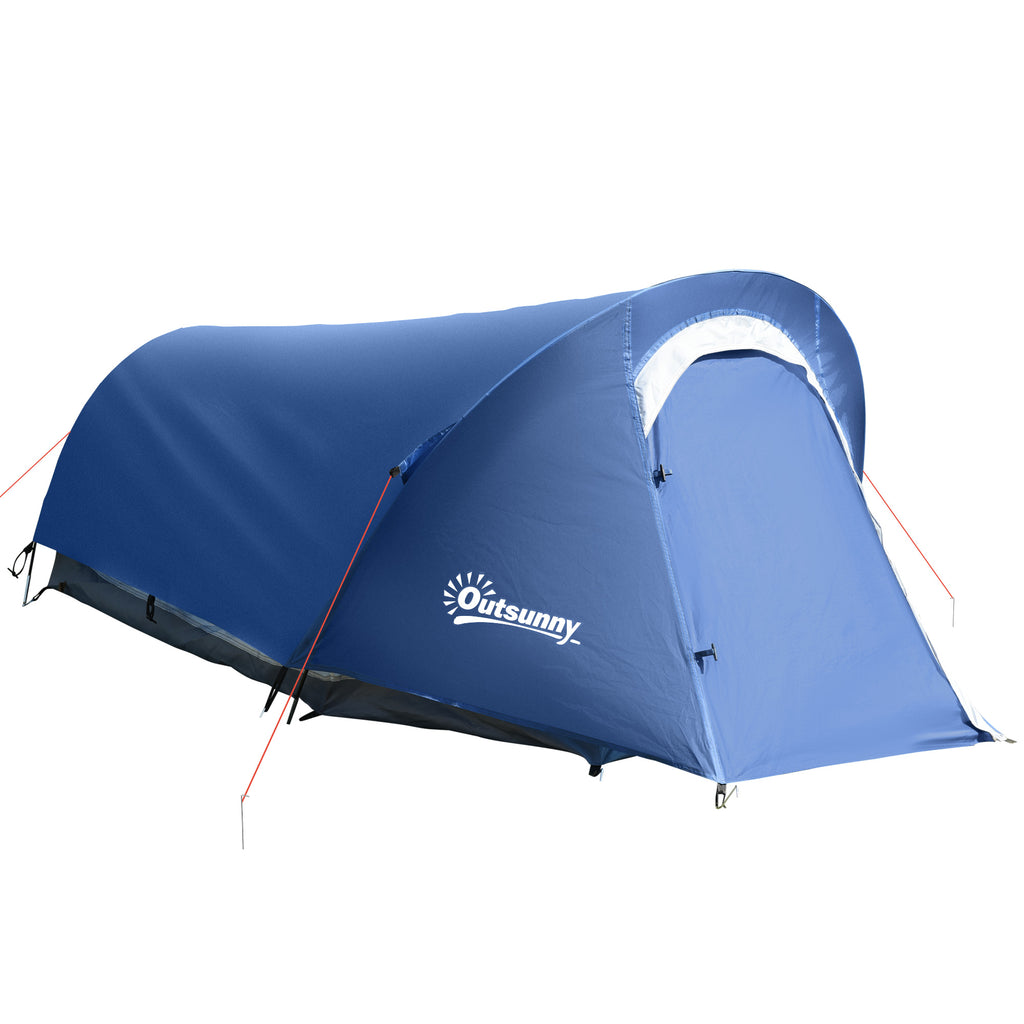 Camping Tent in Polyester and Oxford Fabric with Internal Hook and Mesh Windows, 265x140x95 cm