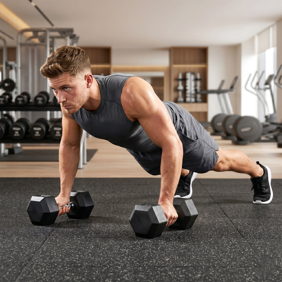 HOMCOM 2 x 8 kg Dumbbell Set with Non-Slip Grip for Home Fitness Strength Training, Black