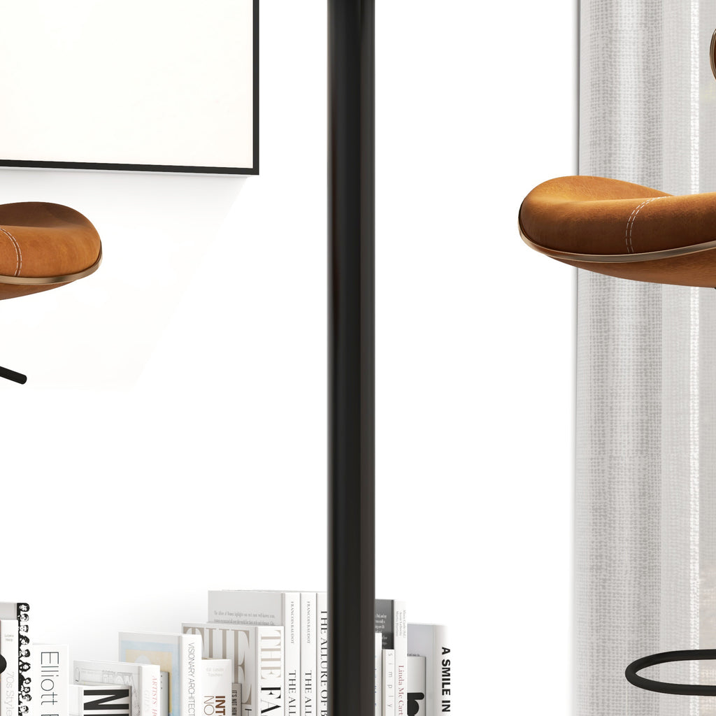 Homcom tall table from modern round bar with steel base and mdf top, Ø70x102cm, black - Borgè