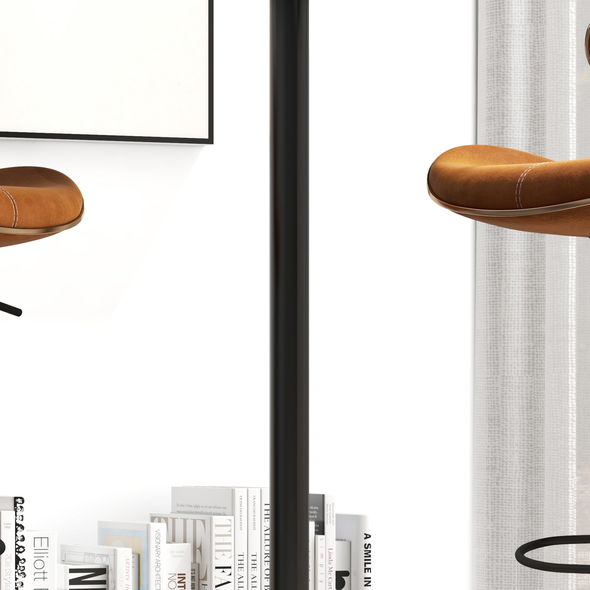Homcom tall table from modern round bar with steel base and mdf top, Ø70x102cm, black - Borgè