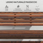 Outsunny 2-Seater Folding Garden Bench with Slatted Pine Wood, 122x63x83 cm, Carbonized