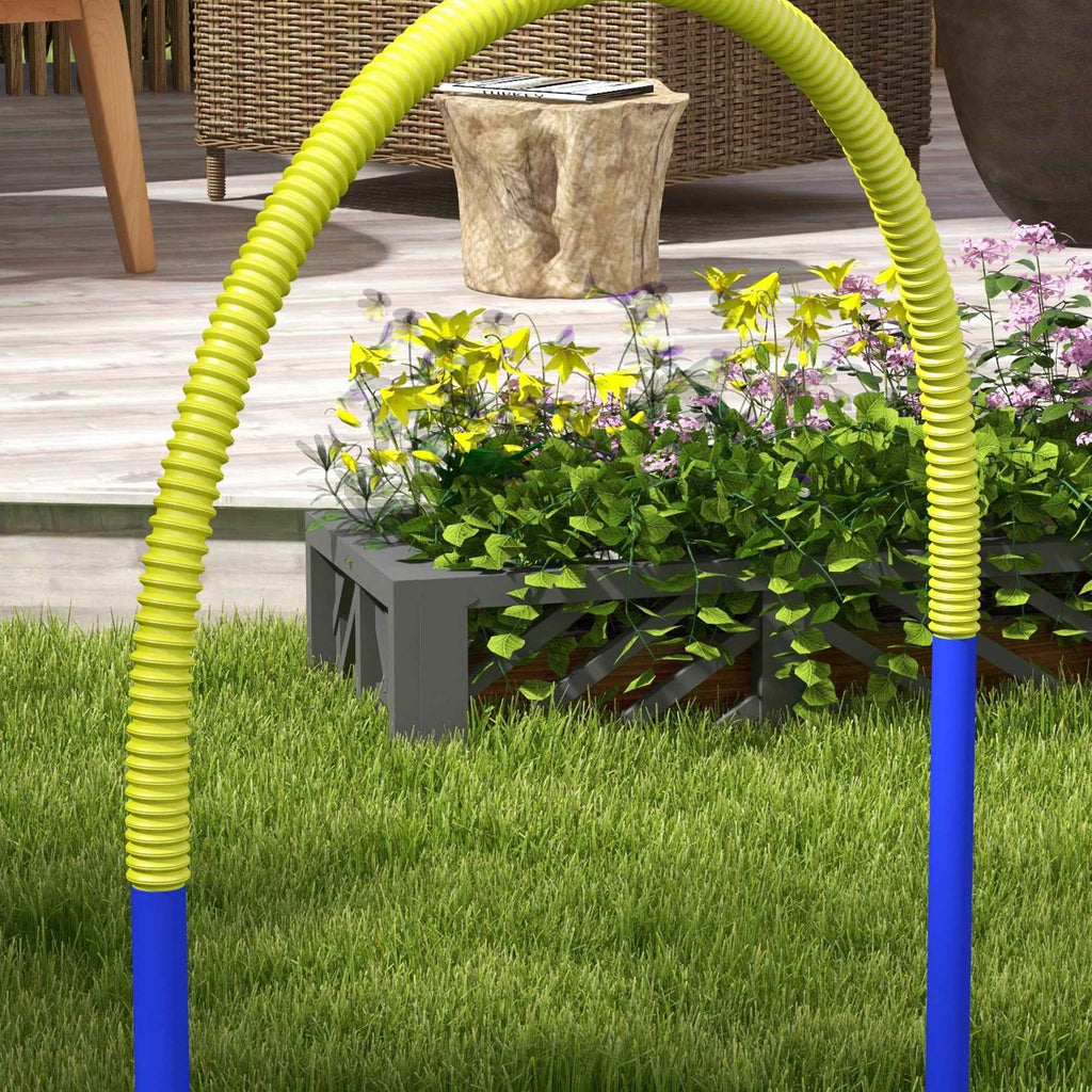 PawHut Dog Agility Set with 4 Modular Arches and Carry Bag, 88x64x95 cm, Blue and Yellow