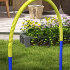 PawHut Dog Agility Set with 4 Modular Arches and Carry Bag, 88x64x95 cm, Blue and Yellow