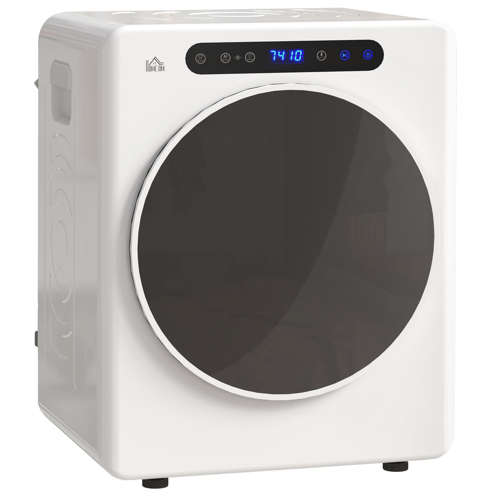 HOMCOM 1000W Mini Electric Dryer, 3kg Capacity, LED Display, 49x43x61cm, White