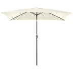 Outsunny 2x3m Rectangular Umbrella, in Aluminum, Metal and Polyester with Adjustable Angle, Cream White and Black