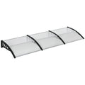 Outsunny Canopy in Polycarbonate and Aluminum for Balconies, Windows and Doors, 303x96x27 cm, Black and Transparent - Borgè