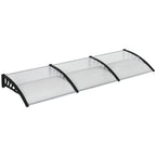 Outsunny Canopy in Polycarbonate and Aluminum for Balconies, Windows and Doors, 303x96x27 cm, Black and Transparent - Borgè