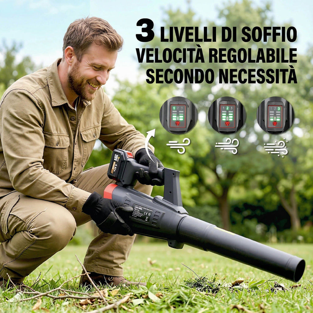 Outsunny 18V Cordless Leaf Blower, 600W Brushless Motor, 3 Speed Levels, Turbo Boost, Battery Charger, Lightweight