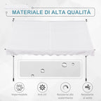 Outsunny 3x1.5m Arm Awning with Crank and Telescopic Structure, White
