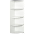 HOMCOM Corner Bookcase with 4 Shelves, Wall Mounted and Wooden, 39.5 x 39.5 x 120 cm, White