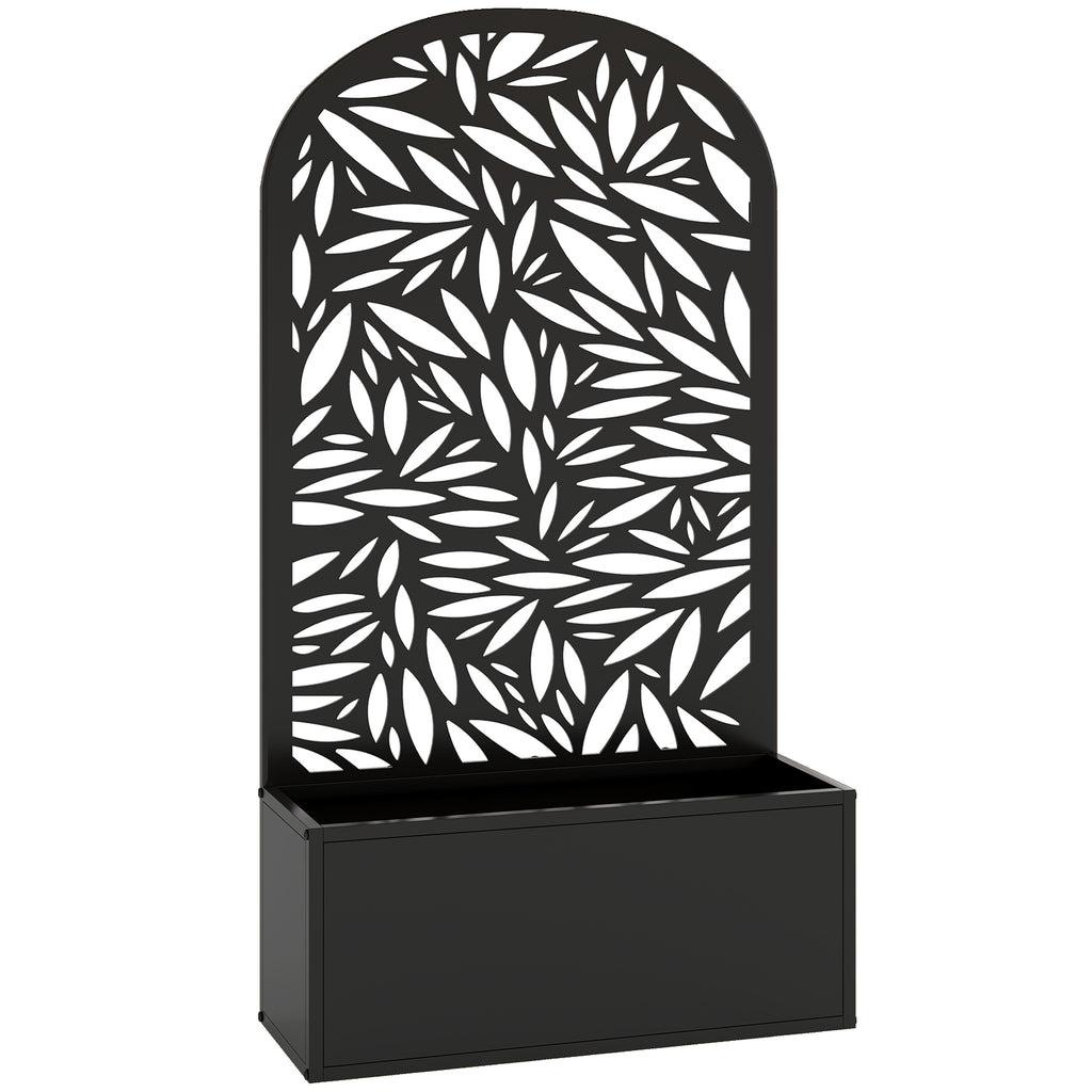 Outsunny Arched Trellis Planter with Drainage Holes, Metal, 61x23x113 cm, Black