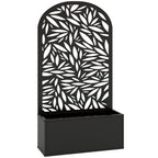 Outsunny Arched Trellis Planter with Drainage Holes, Metal, 61x23x113 cm, Black