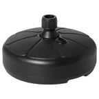 Round Umbrella Base in Plastic Fillable with Water and Sand, for 38 mm Poles, Ø38 cm, Black