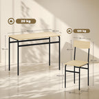 5-Piece Dining Set with Rectangular Table and 4 Dining Chairs, Wood and Metal, Black and Wood Color