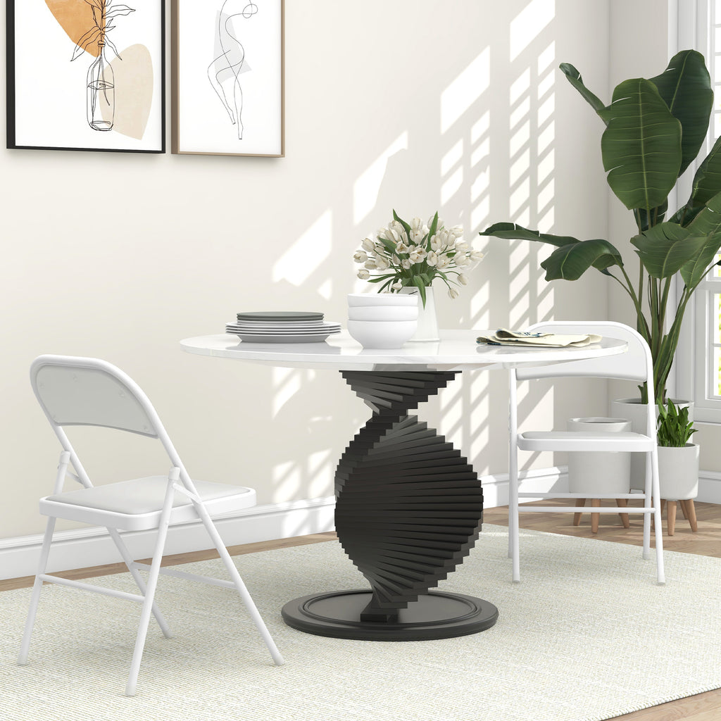Set of 2 Folding Chairs Padded in PU Faux Leather and Metal, 45x46x78 cm, White