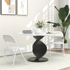 Set of 2 Folding Chairs Padded in PU Faux Leather and Metal, 45x46x78 cm, White