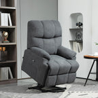 Lift Chair with Footrest, in Linen Effect Fabric, 84x96x100 cm, Dark Grey