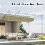 Outsunny Gazebo Pergola Roof with 10 Drainage Holes in Polyester, 250x255 cm, for 3x3m Pergola, Beige