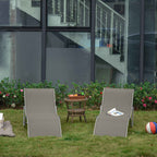 Outsunny Set of 2 Folding Garden Loungers, Aluminum and Textilene Sun Lounger, 61x165x63cm