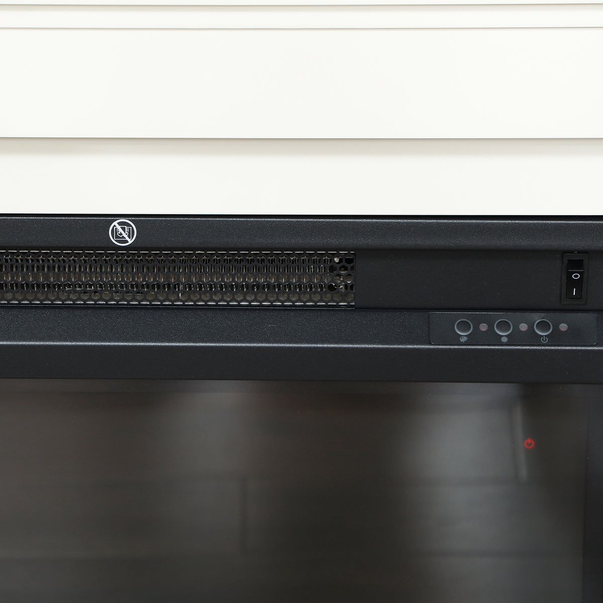 Electric Fireplace with 12 Flame Colors and 5 Brightness Levels, Remote Control and Timer, 98x25x80 cm, Black and White