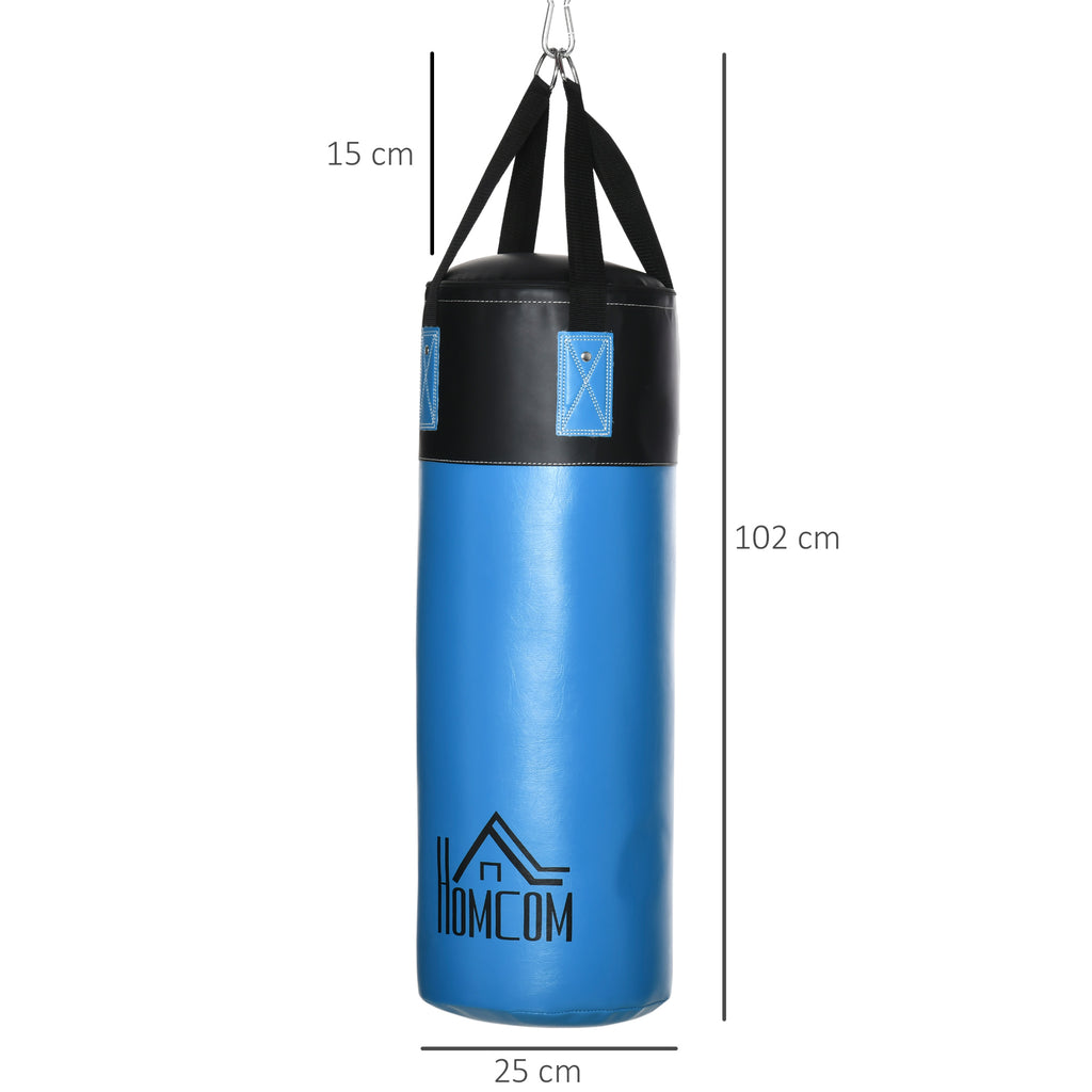 Hanging Punching Bag Set with Gloves, 3-Layer Punching Bag with Carry Bag, Blue